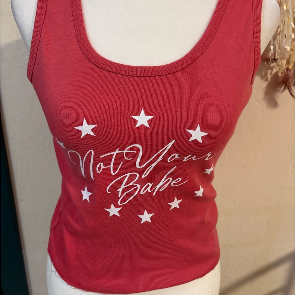 Source Unknown Red Fitted Sleeveless Tank Top